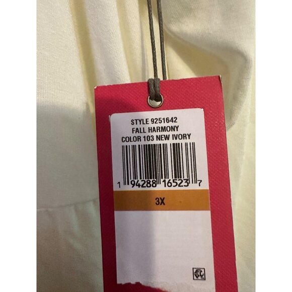 VINCE‎ CAMUTO New Ivory Long Sleeve Asymmetrical Hem Top Shirt Size 3X NWT $79 - Picture 5 of 7